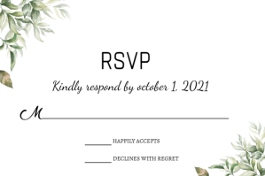 Wedding Rsvp card Etykieta template