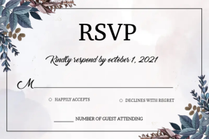 Wedding Rsvp card Label template