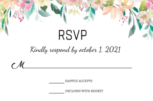 Wedding Rsvp card Étiquette template