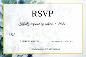 Wedding Rsvp card Etykieta template