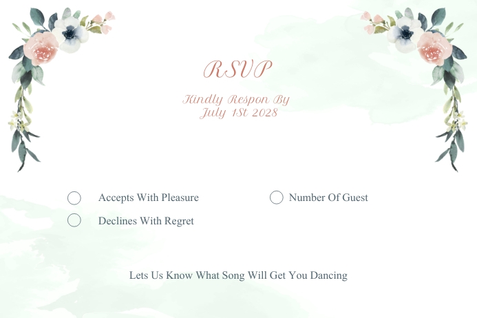 Wedding RSVP Card template Rótulo