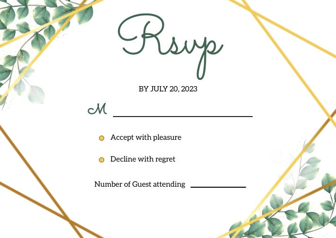 Wedding rsvp cards template Postcard