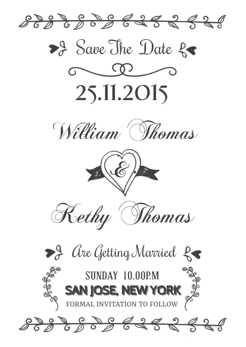 Wedding Save The Date A6 template