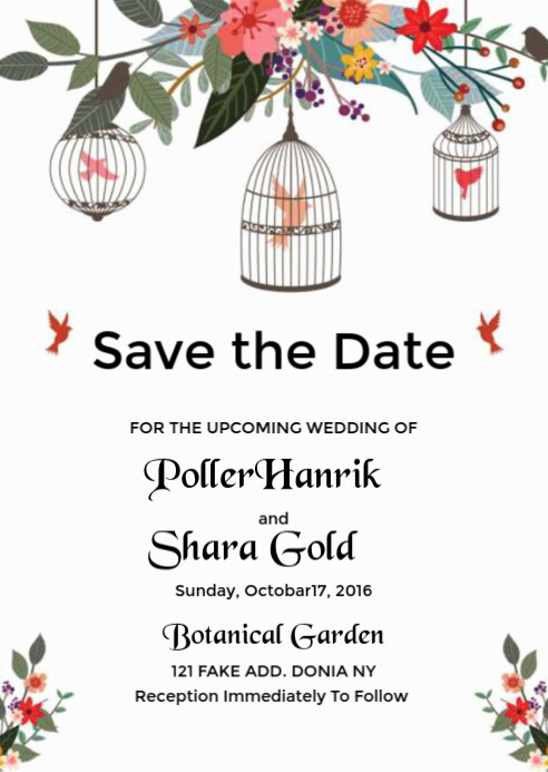 Wedding Save The Date Template A6