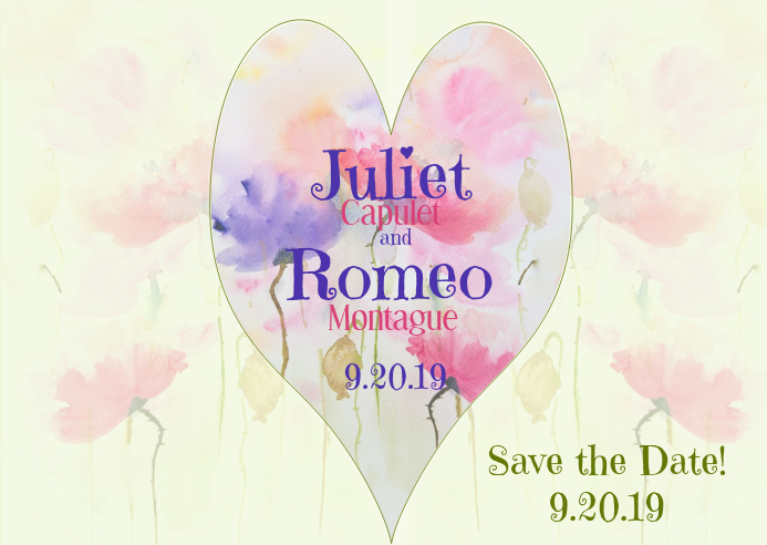 Hochzeit Save The Date Aquarell Blumen Vorlage Postermywall
