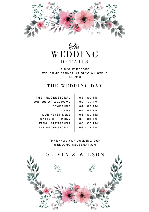 Schedule Invite Examples Wedding schedule invitation | Honestweddingadvice.com