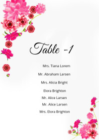 Wedding Seating Chart Template A6
