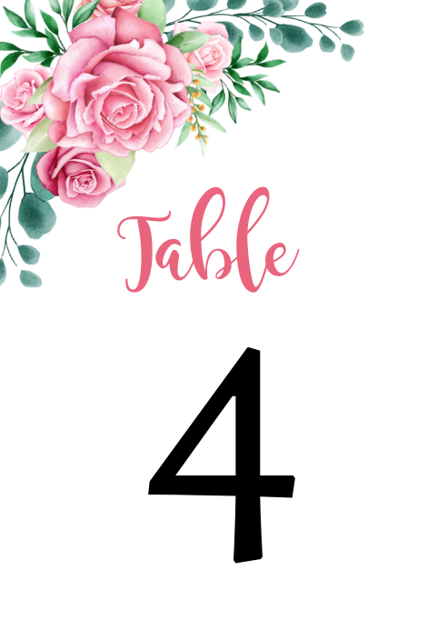 Wedding Table Number Template PosterMyWall
