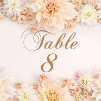 Wedding Table Number สี่เหลี่ยมจัตุรัส (1:1) template