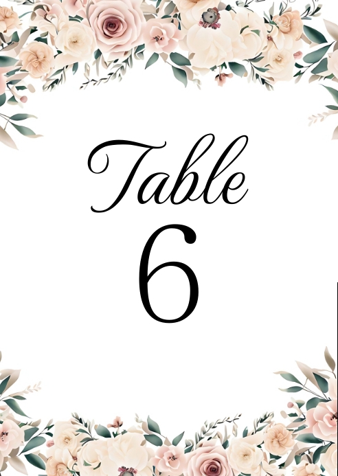 Wedding Table Number Template | PosterMyWall