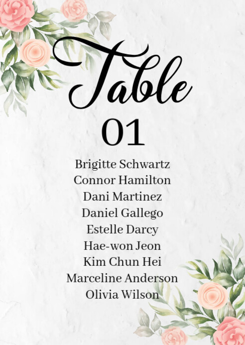Wedding Table Number Template | PosterMyWall