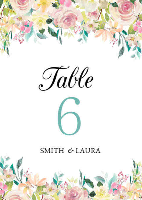 Wedding Table Number Template | PosterMyWall