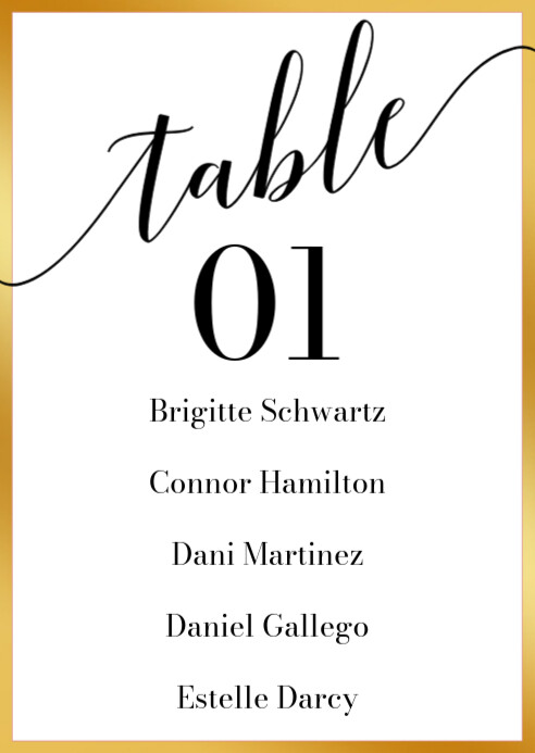 Wedding Table Number Template | PosterMyWall