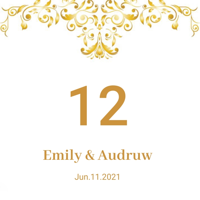 Wedding Table Number Template | PosterMyWall Wedding Table Number Template | PosterMyWall