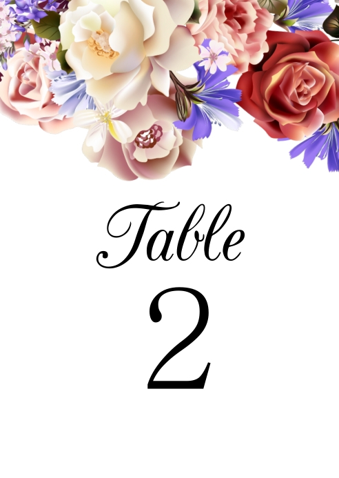 Copy of Wedding Table Number | PosterMyWall