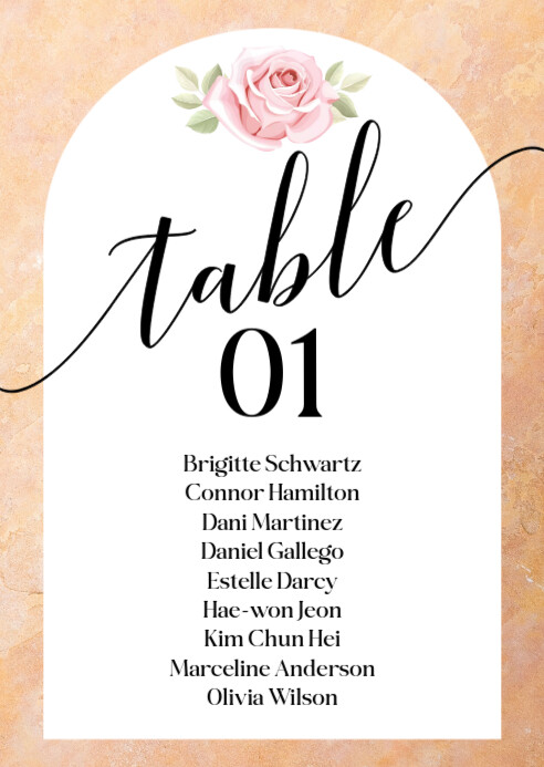 Wedding Table Number Template | PosterMyWall