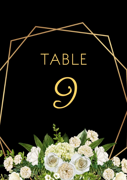 Wedding Table Number Template | PosterMyWall Wedding Table Number Template | PosterMyWall