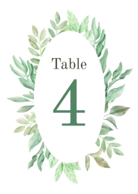 Green leaf Wedding Table Number Template | PosterMyWall