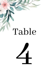 Green leaf Wedding Table Number Template | PosterMyWall