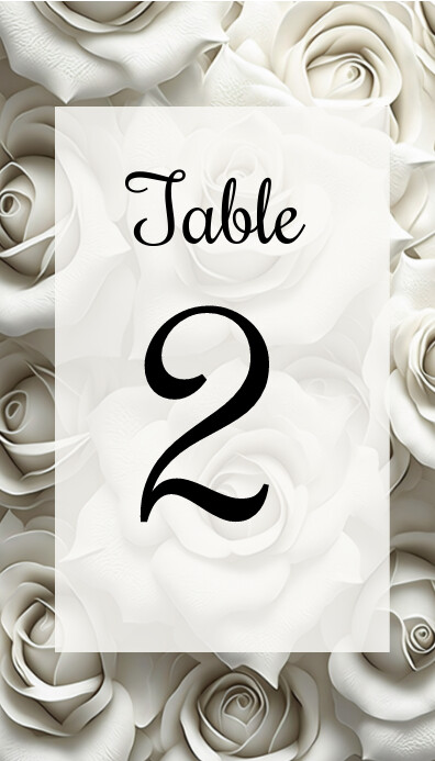 wedding table number template Business Card