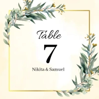 Wedding table number template Message Instagram