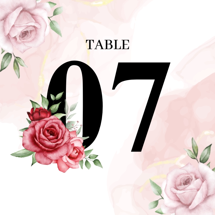 Wedding Table Number Template PosterMyWall