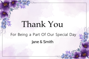 Wedding Thank You Card Etykieta template