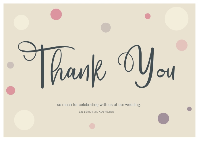 wedding thank you card A6 template