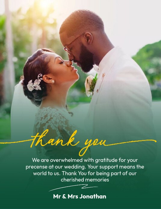Wedding Thank You card Flyer (US-Letter) template