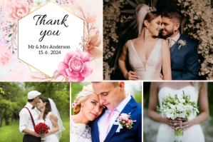 Wedding Thank you card Etiqueta template