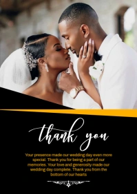 Wedding Thank You card A4 template