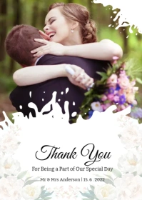 Wedding Thank You Card A6 template