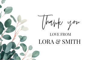 Wedding Thank You Card ป้าย template