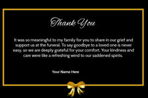 Funeral Thank You Card Étiquette template