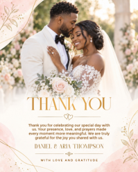 White Wedding Thank You Instagram Portrait Template