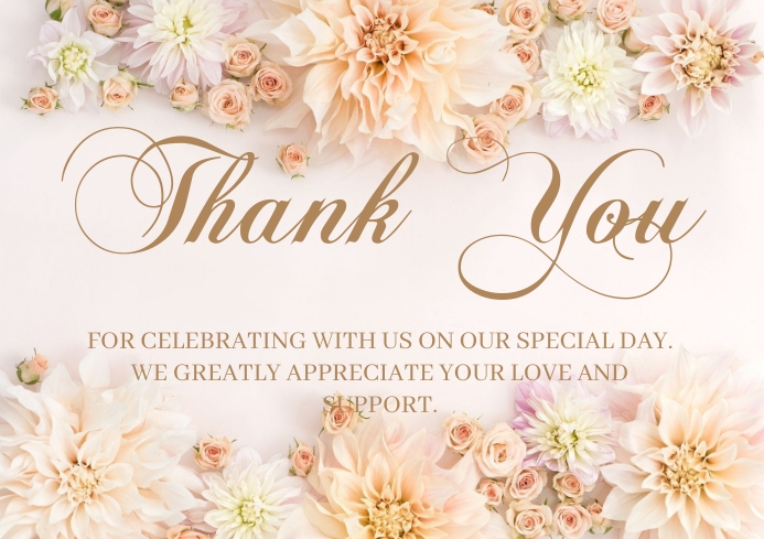 Wedding Thank You card Template | PosterMyWall