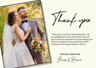 wedding thank you card design template A6