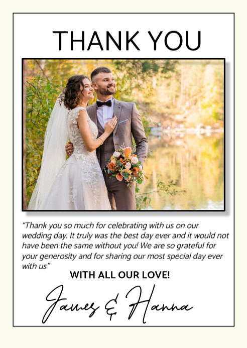wedding thank you card design template | PosterMyWall