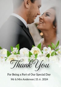 Wedding Thank You Card A6 template