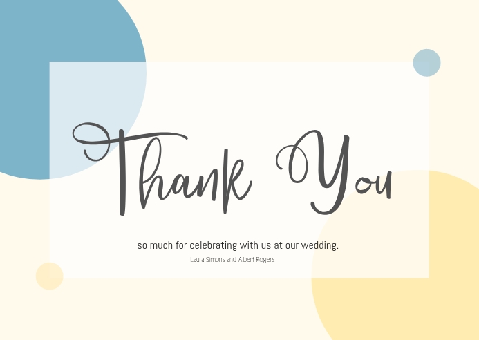 wedding thank you card A6 template