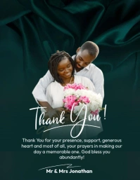 Wedding Thank You card template design Flyer (US Letter)