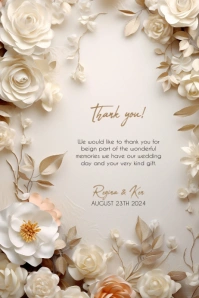 Wedding Thank you Card Template Póster