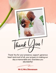 Wedding Thank You card template design Flyer (US Letter)