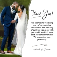 Wedding Thank You card template design Instagram Post