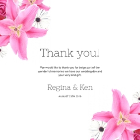 Wedding Thank you Card Template for instagram