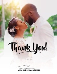 Wedding Thank You card Video Volantino (US Letter) template
