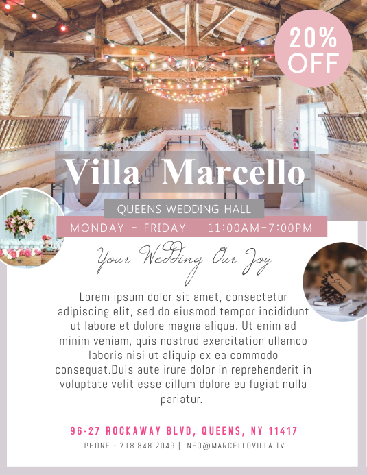 Wedding Venue Flyer Template PosterMyWall