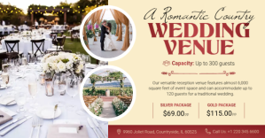 Yellow Wedding Venue Facebook Shared Image Template