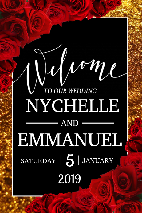 wedding welcome sign template postermywall