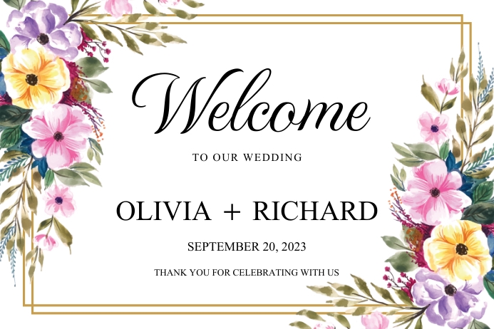 Wedding Welcome Sign Template | PosterMyWall